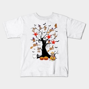 Sloth  Halloween Tree Pumpkin Gift Kids T-Shirt